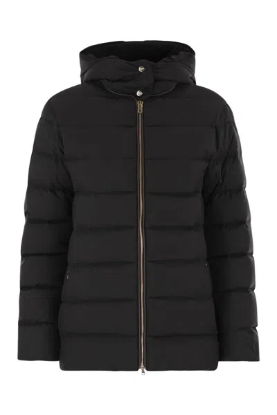 Herno Women Medium Down Jacket With Hood In Black