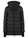 Herno Medium-length Down Jacket With Removable Hood And Wool Sleeves In Multi