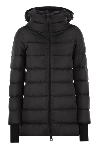 Herno Medium Down Jacket With Hood In Black