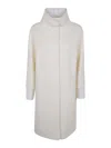Herno Long Zip Jacket Concealed Pockets In White