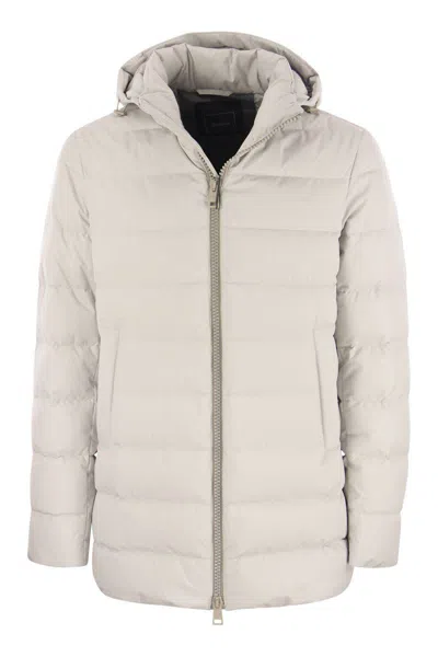 Herno Medium Hooded Down Jacket In White