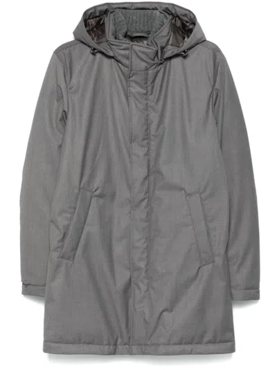 Herno Medium-length Coat With Hood In Gray