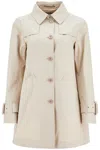 Herno Medium Length Waterproof Beige Cotton Trench Coat With Buttons Women In Beige