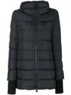 Herno Long Black Down Jacket With Hood In Nylon Woman In Black