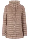 Herno A-shape Reversible Down Jacket In Ultralight Nylon In Beige
