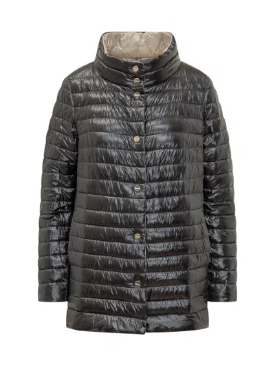Herno Medium Quilted Down Jacket In Black