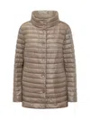 Herno Medium Quilted Down Jacket In Neutral