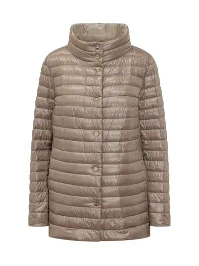 Herno Medium Quilted Down Jacket In Neutral