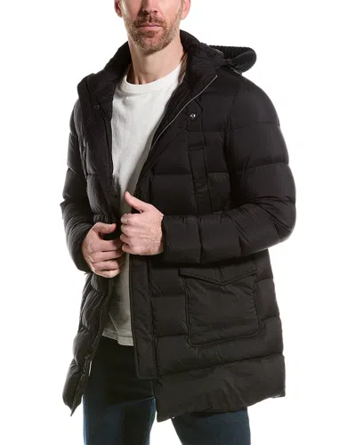 Herno Medium Wool-trim Down Jacket In Black