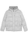 Herno Mélange-effect Puffer Coat In Grey