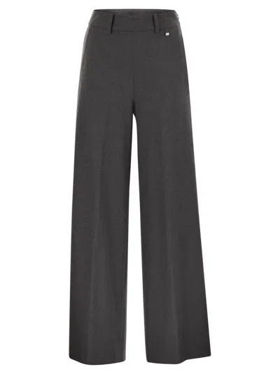 Herno Mélange Effect Trousers With Side Zip And Pockets In Gold