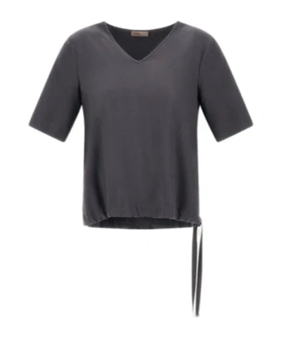 HERNO HERNO MELANGE FLANNEL RESORT T-SHIRT