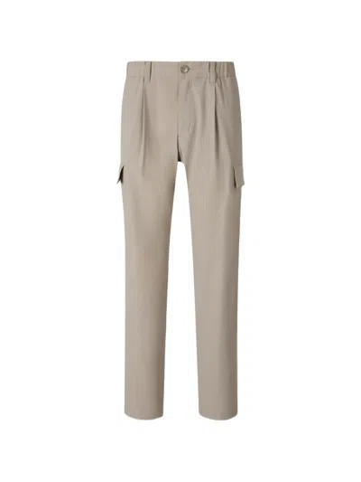 Herno Melange-effect Pleated Trousers For Men In Multi