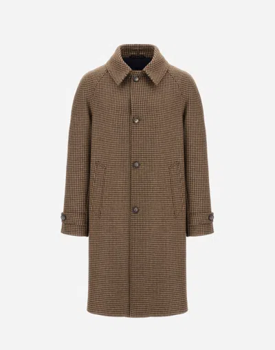 HERNO COAT IN HOUNDSTOOTH MELTON