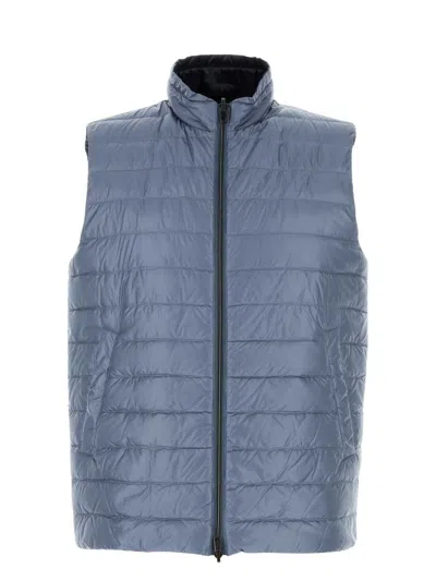 HERNO MEN'S AIR FORCE BLUE NYLON REVERSIBLE JACKET