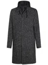 Herno Men's Black Bouclã© Coat With Hood In Grey