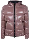 Herno Zip-up Hooded Down Jacket In Brown