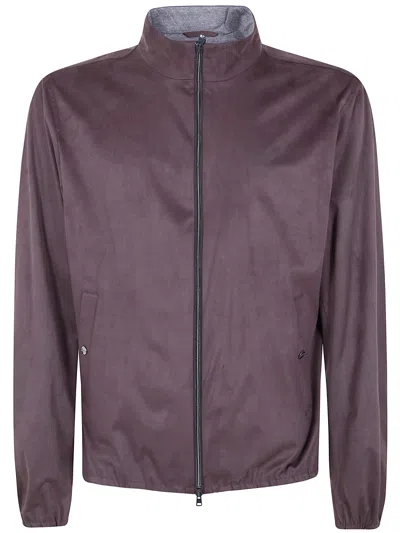 Herno Men Bomber Jacket In Purple