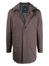 Herno Men's Carcoat Gore With Detachable Hood In Brown