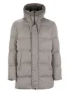 Herno Bomber Jacket In Cashmere, Silk And Ecoage In Grey