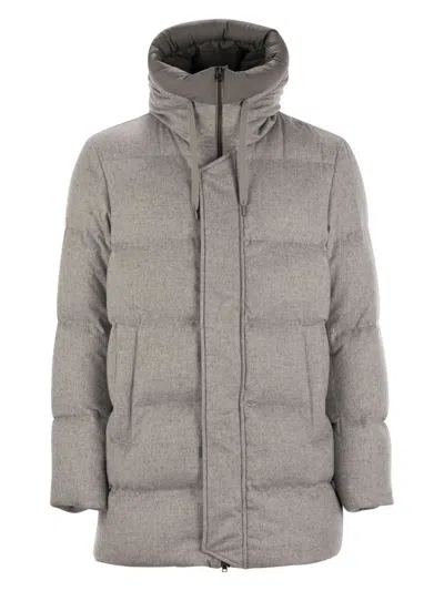 HERNO MEN'S CASHMERE AND SILK DOWN JACKET
