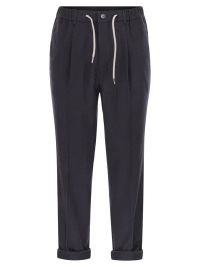 Herno Drawstring Waist Casual Pants In Black