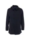 Herno Men Long Raincoat In Blue