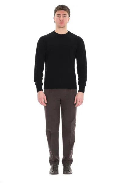 Herno Wool Crewneck Sweater In Black