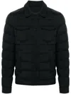 Herno Piumino Denim Jacket In Nylon Trapuntato In Black