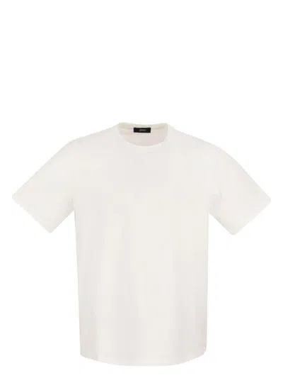 Herno Men's Cotton Crew-neck T-shirt In White