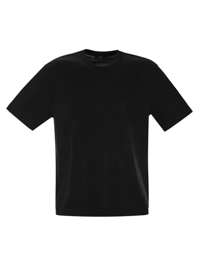 Herno Men Cotton Jersey T-shirt In Black