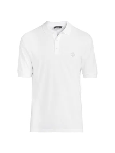 Herno Men's Cotton Piqué Polo Shirt In White