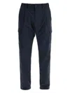 Herno Deep Blue Polyester Pants With Patch Pockets Men In Blue