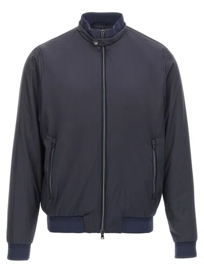 Herno Midnight Blue Nylon Bomber Jacket