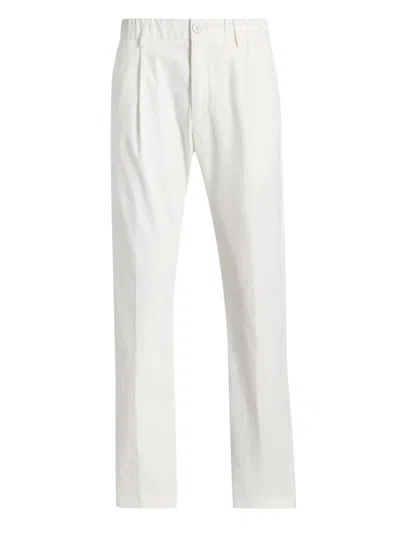 Herno Men's Elasticized Waist Straight-leg Pants In White