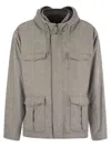 Herno Men Field Jacket In Silk And Cashmere In Gray
