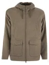 Herno Field Jacket Resort In Cashmere Pied De Poule In Brown