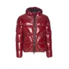 Herno Puffer-style Bordeaux Jacket With High Collar In Red