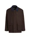 Herno Men's Herringbone Wool-blend Jacket In Brown