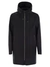 Herno Men Hooded Parka In Technical Fabric In Black