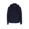 Herno Men Hooded Short Down Jacket In Blue