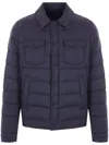 Herno Quilted Down Shirt Jacket In Blue