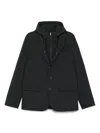 Herno Tailored Black Jacket With Detachable Hood In Black