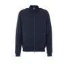 Herno Jacket High Collar Side Zip Pockets In Blue