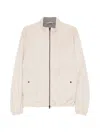Herno Light Grey Polyester Elastan Jacket In White
