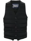 Herno Padded Button-up Gilet Vest In Black