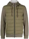 Herno Quilted-panel Hooded Jacket In Green
