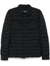 Herno Quilted Blue Coat With Button-up Front In Multicolor