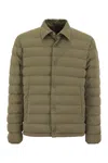 HERNO MEN'S LIGHT MILITARY GREEN PACKABLE SHIRT DOWN JACKET FOR FW23