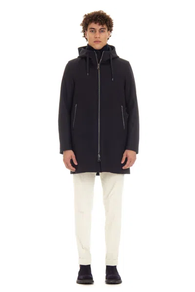 Herno Wool-scuba Lined Parka In Black